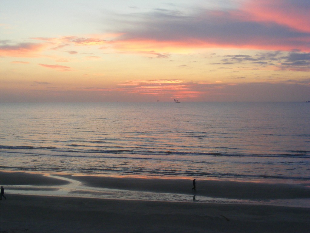 Early risers can catch magnificent views of the sun rising over the Gulf at Mustang Island.