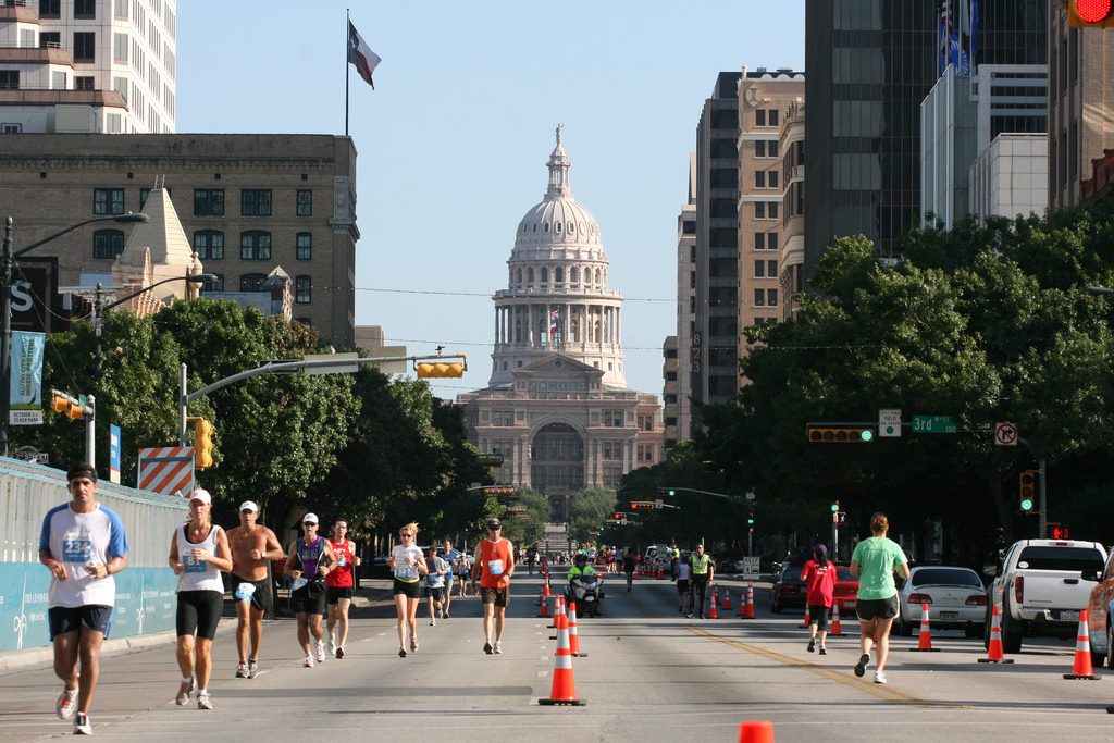 In Austin, it's easy to find a way to stay in shape. For motivation, sign up for one of the fun runs or marathons the city hosts. Photo from Flickr user Roger Mommaerts.